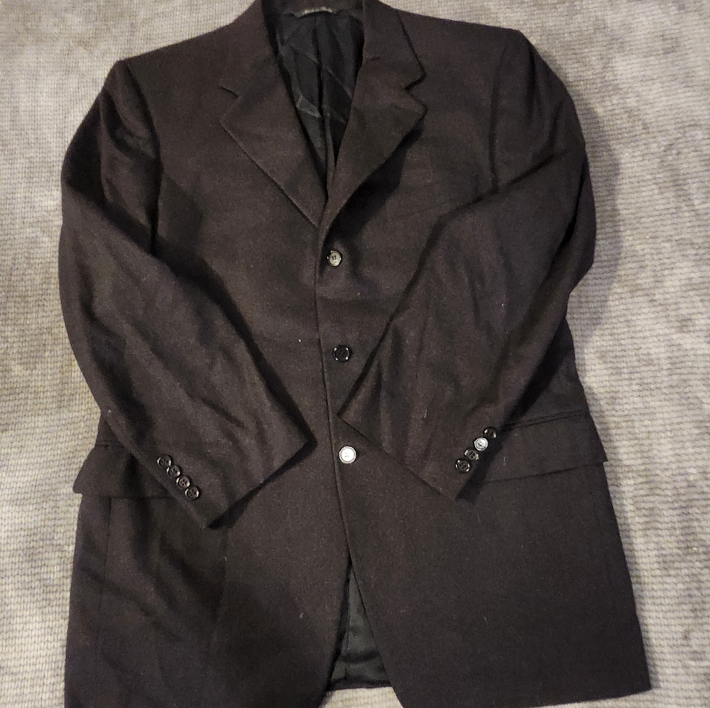 Canali Men Wool Sport Coat Charcoal 3 Button Bloomingdale Quiet Luxury 42R Italy